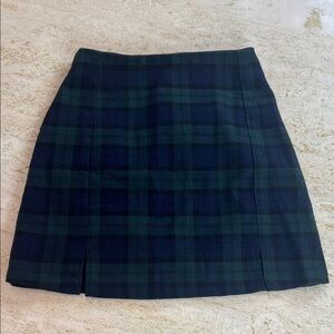 Brandy Melville Green Navy Plaid Mini Skirt One Size Preppy